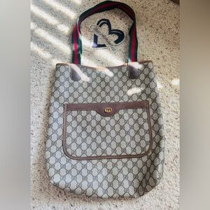 Gucci Beige and Brown Monogram Tote